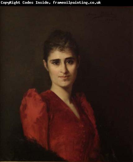 Anna Bilinska-Bohdanowicz Portrait of a women in red dress